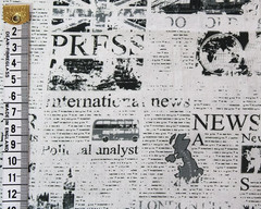 Newspaper 100% Cotton 150cm Wide Digitally Printed Fabric for Crafting