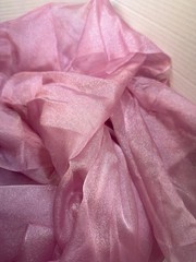 Pink Shimmer Sheer Fabric 5.5 Yards x 41” Wide Metallic Look Sewing Decor