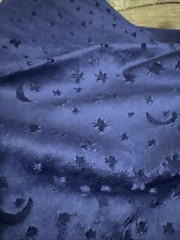 Minky, Minkee 30” Square For Baby Blanket Plush Fabric Benartex Navy Blue Stars