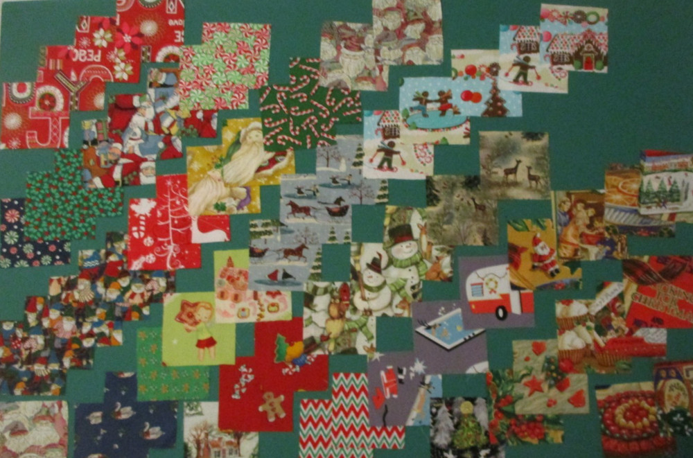 Cotton Quilt Craft Fabric Squares 3 1/2″ Lot of 64 All Christmas Winter Prints