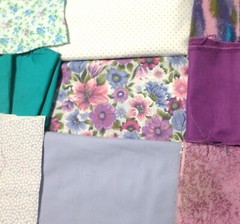 5 lb 3 oz Box of Assorted Fabric Scraps – Lavender to Dark Purple FSBTB117