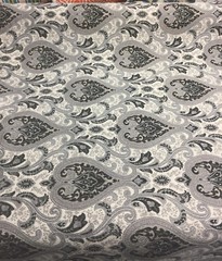 Charcoal Damask Fabric Chenille upholstery Fabric by the yard sofa chair couch