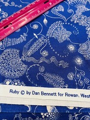 Ruby Tattoo Rowan Westminster Fibers Fabric Blue #PWDB027