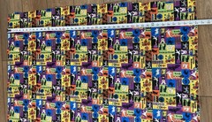 Rare VTG 90s Halloween Patchwork Block Design Fabric 3 pcs-Retro-Ghosts, Blk Cat