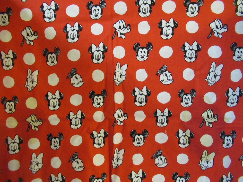 Camelot Fabrics Mickey Mouse & Friends Minnie Goofy Donald Duck VTG 18″X43″