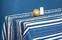 Decorative Tablecloth Ukrainian White Blue Rectangular Ester Gift