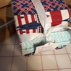 Jelly Roll 2.5 X 42 Nautical Roll Red Blue Turquoise White Cotton