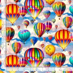 Hot Air Balloon Balloons allover CD3719 Timeless Treasures Durable Cotton Fabric
