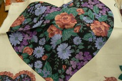 Fabric Panel COUNTRY LOVE Heart Pillow Ruffle Springs Industries Country Store