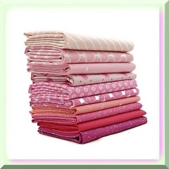 Pink Patchwork Cotton Fabric Set 10 Pieces