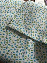 Fabric Finders Aqua Blue Flower Print. 100 % Cotton 60 Wide By The Yard