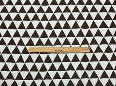 PERENNIALS GEO TRIANGLE BROWN IVORY OUTDOOR INDOOR JACQUARD FABRIC BY YARD 54″W