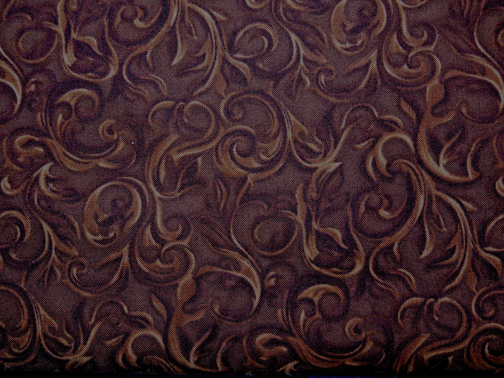 BLANK FABRIC#B29741 TOOLED LEATHER DESIGN BROWN 44″ BY THE YARD