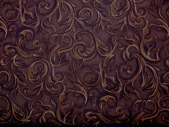 BLANK FABRIC#B29741 TOOLED LEATHER DESIGN BROWN 44″ BY THE YARD