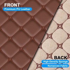 Diamond Quilted PU Leather 6mm Foam Backed Auto Headliner Upholstery Fabric