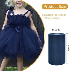 Navy Blue Tulle Fabric Rolls 6 Inch By 50 Yards Spool Ribbon DIY Tutu Wedding