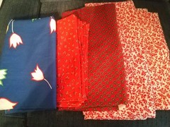 COTTON FABRIC BUNDLE #1 – FLORAL/ABSTRACT/DOTS IN WHITE/YELLOW/RED/PINK/BLUE +