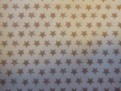Tan Stars on Cream Colored Cotton Fabric (44 inches wide x 36 inches long