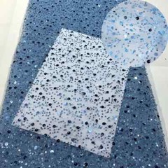 130cm Sparkling Sequin Beaded Lace Mesh Fabric For Wedding Dress Sewing DIY Trim