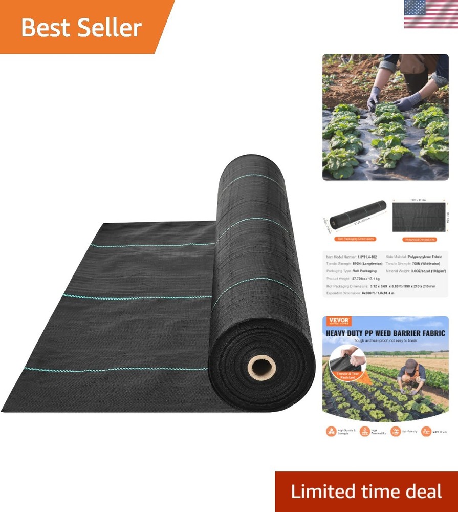 6x300ft Woven Landscape Fabric – Heavy Duty With High Permeability