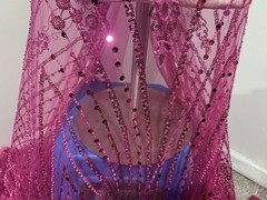 Fuchsia Pink Beaded Sequins Embroidery Bridal Lace Fabric 50” Width By The Yard