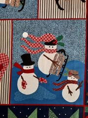 Springs Industries Fabric Panel The Old Country Store Snowmen Mittens Winter