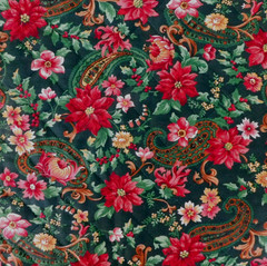 2.75 Yds x 41″ VIP Cranston PRE-QUILTED 2 Sided Poinsetta & Holly Holiday Fabric