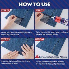 Permanent Fabric Glue Clear Fabric Adhesive for Fabric Patch Repair Bonding