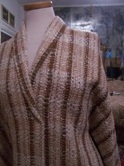 5.5yds UNIQUE DESIGNER HANDWOVEN SUIT FABRIC CHAMPAGNE COPPER METALLIC EYELASH