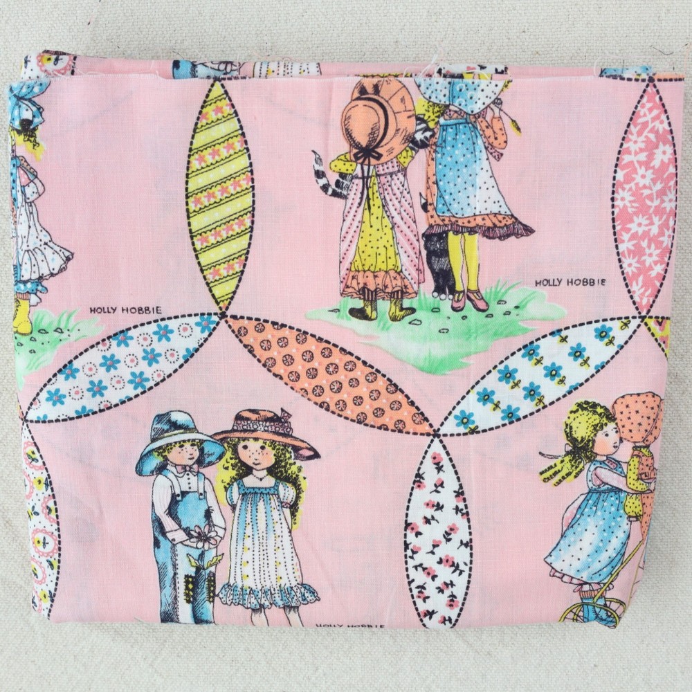 Vintage Holly Hobby Fabric 51″ x 44″ Quilt Craft Bonnet American Greetings Mane