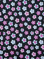 Black Flower Fabric MBT Cotton 44″ 1 Yard