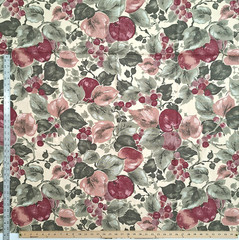 Apples Grapes Leaves Allover Screen Print Scotchgard Mill Creek Fabrics 3+ YDS