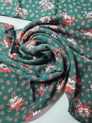 2x Floral Print Batik? Fabric Cotton Rayon Quilt Sewing Craft 36″ X 3yds Total