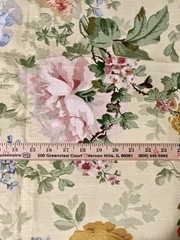P. Kaufman Upholstery Curtain Fabric 2.75 Yards by 54”Cabbage Roses Linen Weave