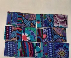 2.5 inch Mini Charm Packs- 40 Blue 2.5″ Squares, Kaffe Fassett Mini Charm