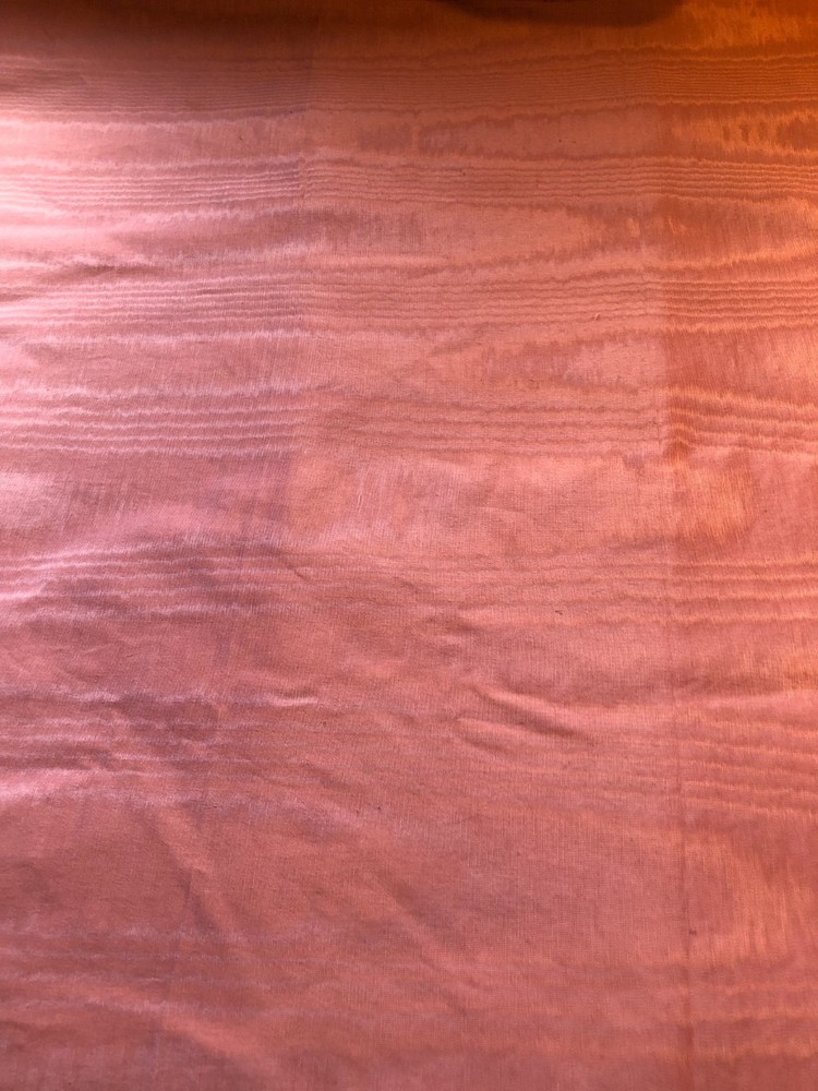 Heavy vintage pink watered silk (moiré) fabric 54″ wide x 176″ long