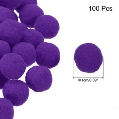 Pom Felt Balls Fabric 1cm 10mm Deep Purple for Crafts Project DIY 100 Pcs