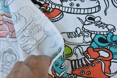 By 1/2 Yd, Vintage, Gym Shoes on White Quilt Cotton, Princess Fabrics, B1435