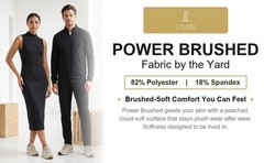 Power Brushed Jersey Fabric by the Yard 4-Way Stretch 250 GSM Poly Spandex Knit