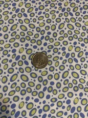 “Go Girl” Ovals & Polka Dots Fabric Remnant By Top Drawer Blue Green And White