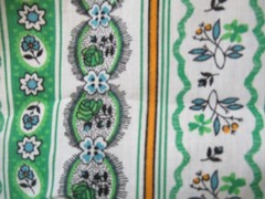 Green Multi Floral Stripe Quilt Cotton Fabric Unbranded sbtyx44 VTG NEW