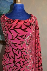 3.3 yd/ Vintage Mulberry Silk velvet Devore fabric Luxury Uzbek Oriental cloth