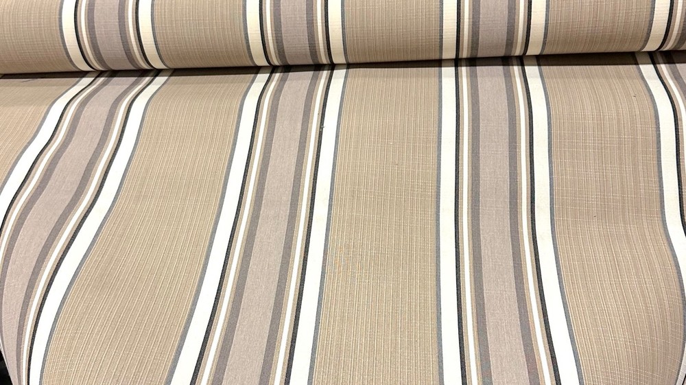 SUNBRELLA MAYFIELD EMBLEM BEIGE MARINE WATERPROOF FABRIC 4837 47″ WIDE BY YARD