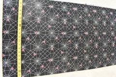 By 1/2 Yd, Lavender & Red Spiders on White & Black Cotton, Andover, Carle, P7071