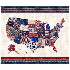 Patriotic United States Of America Fabric 36″ X44″ Panel American Cotton by QT