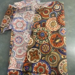 Southwestern Medallion Cotton Fabric Remnant 31.5 x 23 Boho Tribal Print Quilt