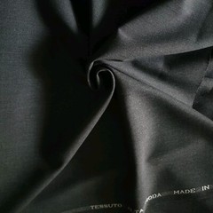 Charcoal Gray Heathered Wool Suiting – from Italy, Designer Overstock!