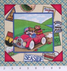Mary Engelbreit Fabric Retro Travel Vacation Patchwork Quilt Block Coordinate LG
