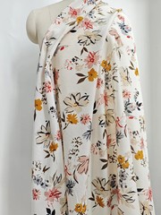 54” Wide By Yard Floral Silk Cotton Fabric Mulberry Silk Shirt Dress Material