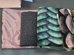 Vintage Lot of 24 lbs of Fabric Remnants Quarters Yards ~ 30 Different Patterns